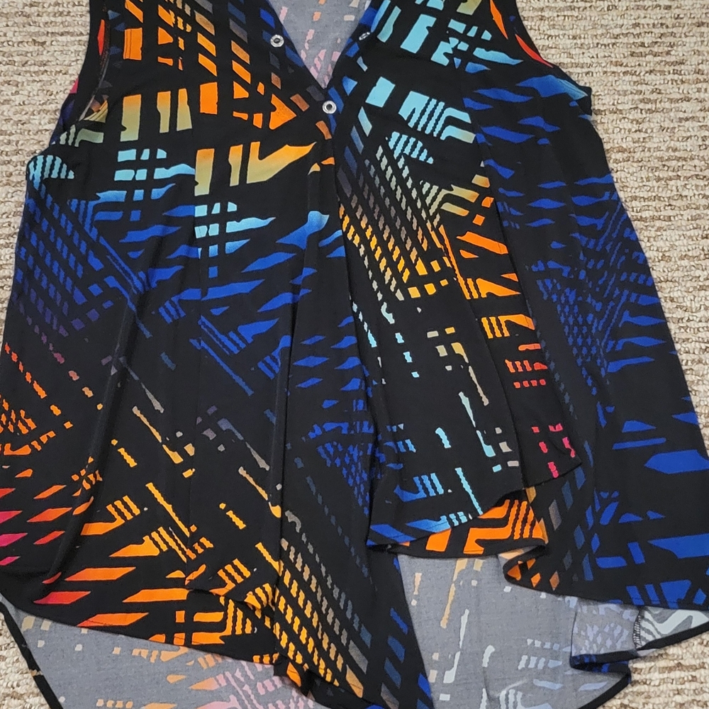 Joseph Ribkoff Black Multicolor Geometric Blouse